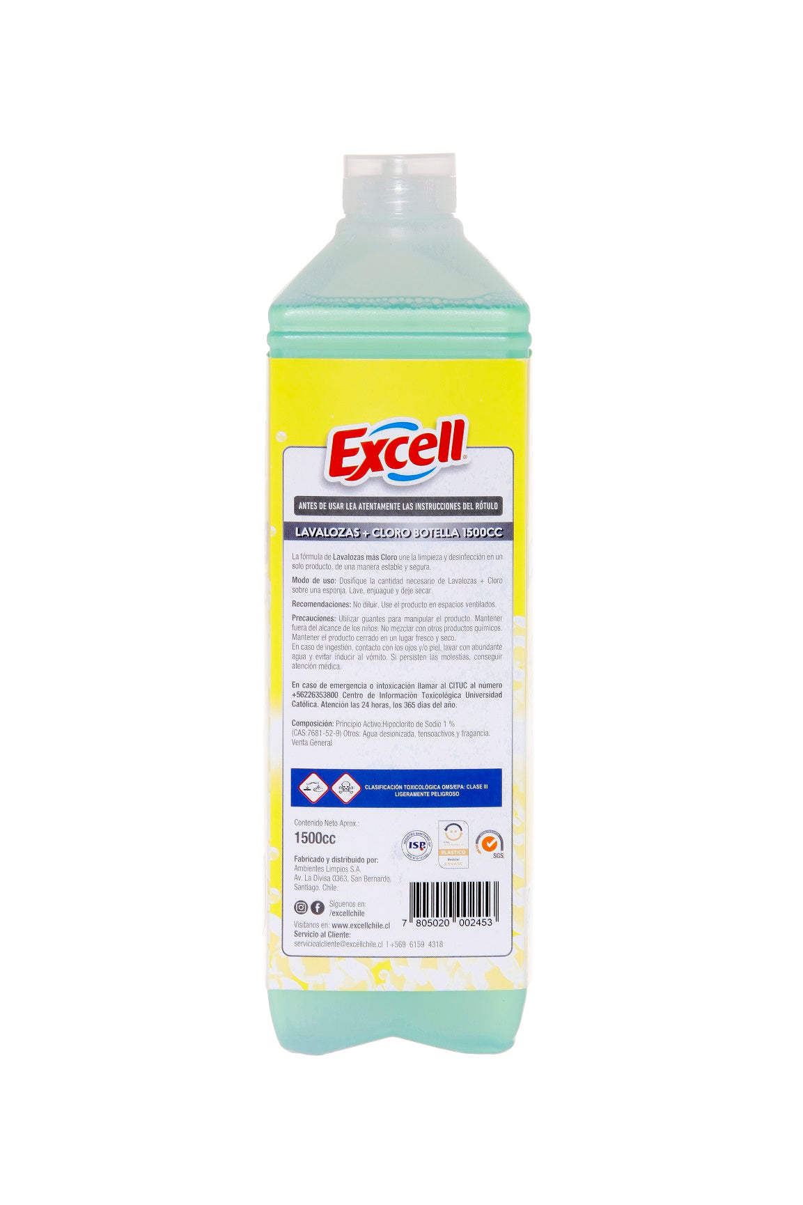 lavaloza Con Cloro Excell 1,5L