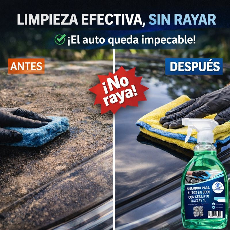 Shampoo Para Autos En Seco Con Cera Ato Waxdry 1L Vapohouse