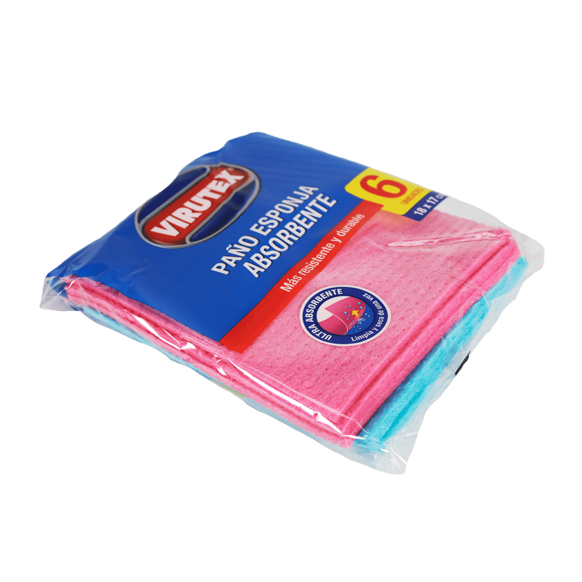 Paño Esponja Multiuso 18x17 cm 6u Virutex