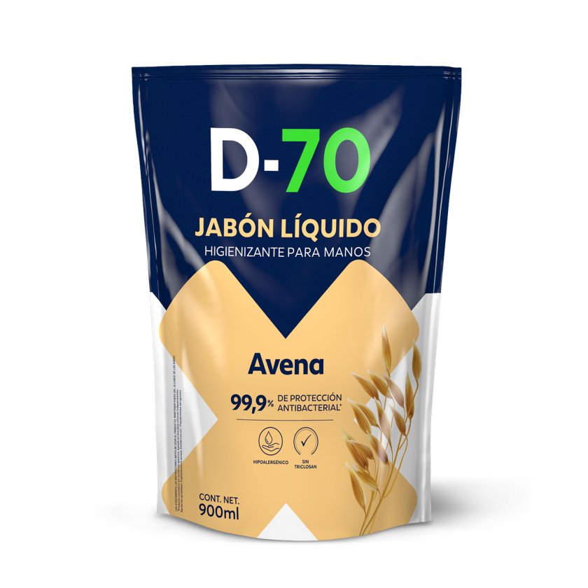 Jabón Liquido Antibacterial Avena 900ml D-70