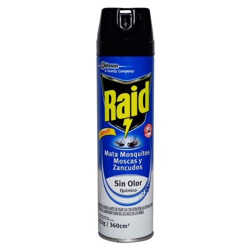 Insecticida Aerosol Mata Moscas Y Zancudos Sin Olor 360cm³ Raid