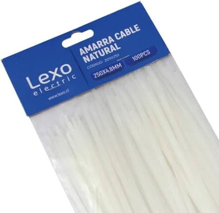 Amarra Cables 250 x 4.8mm Neutro 100u Lexo