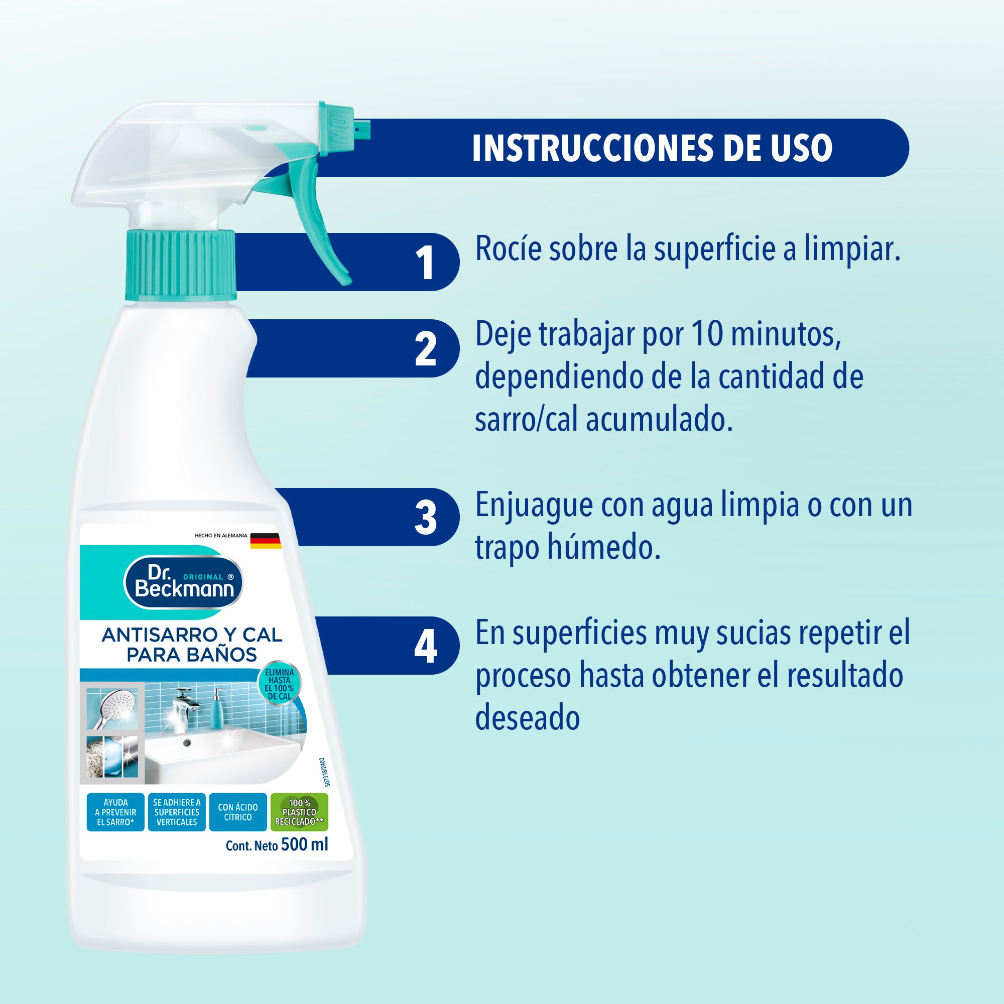Limpiador Antisarro Y Cal Para Baño Gatillo 500ml Dr.Beckmann