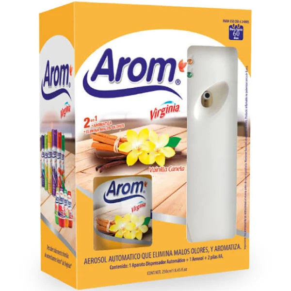 Aromatizante Ambiental + Dispensador Vainilla Canela 250cm Arom