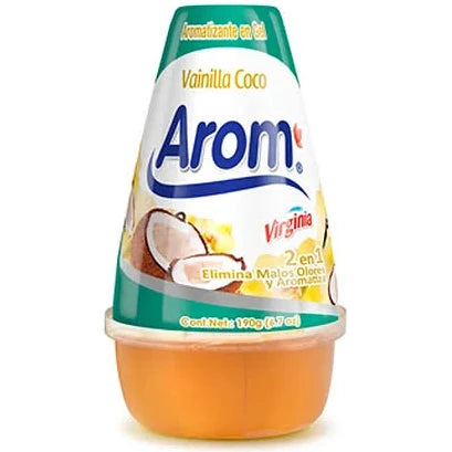 Aromatizante Ambiental En Cono Gel Vainilla Coco 2 En 1 Arom