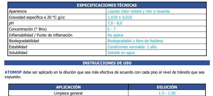 Mantenedor De Pisos Atomop 1L Vapohouse