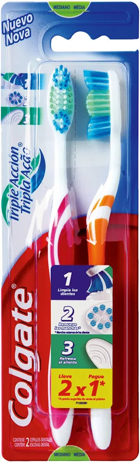 Cepillo de Dientes Triple Acción Medio 2u Colgate