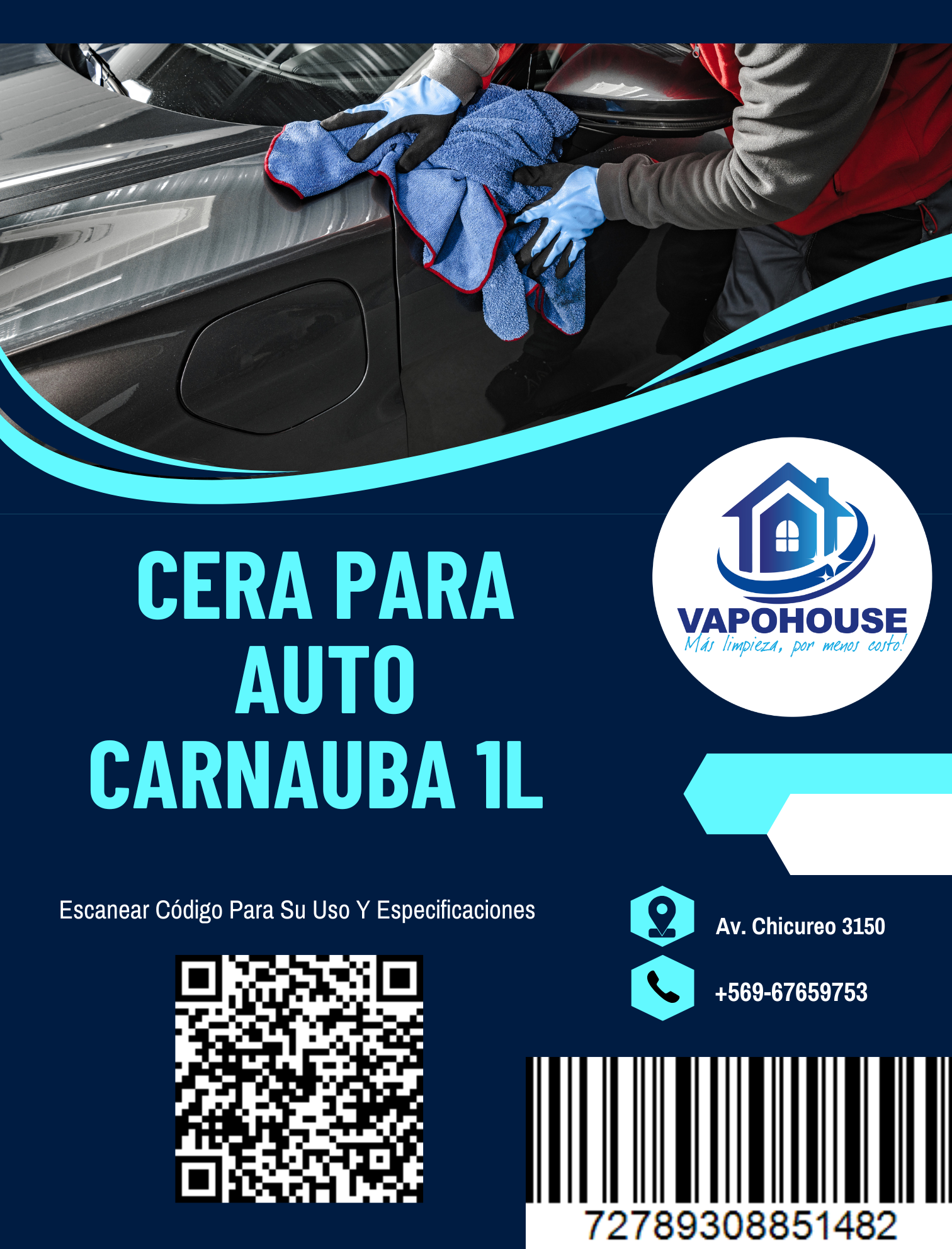 Cera Para Auto Ato Carnauba 1L Vapohouse