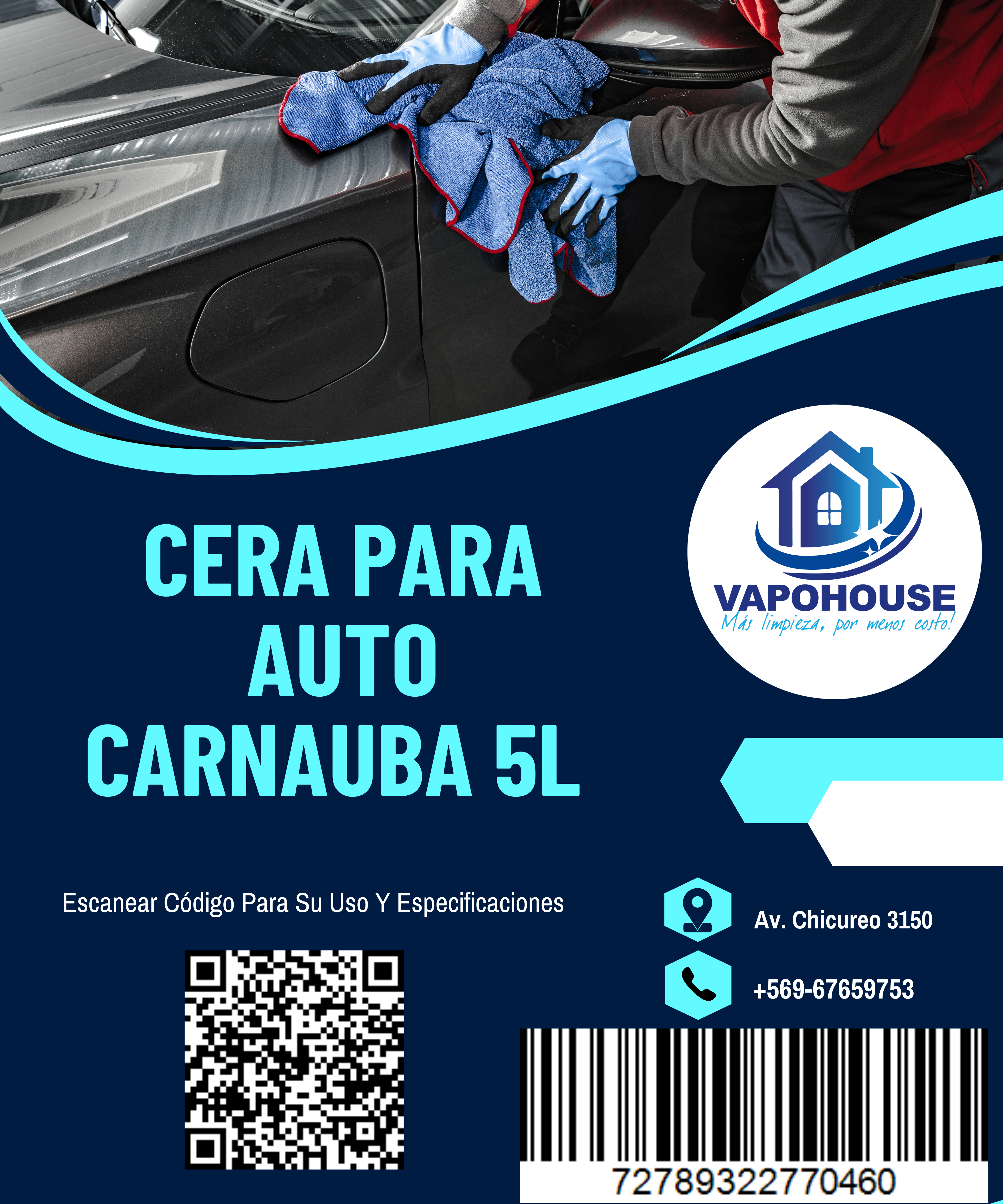 Cera Para Auto Ato Carnauba 5L Vapohouse