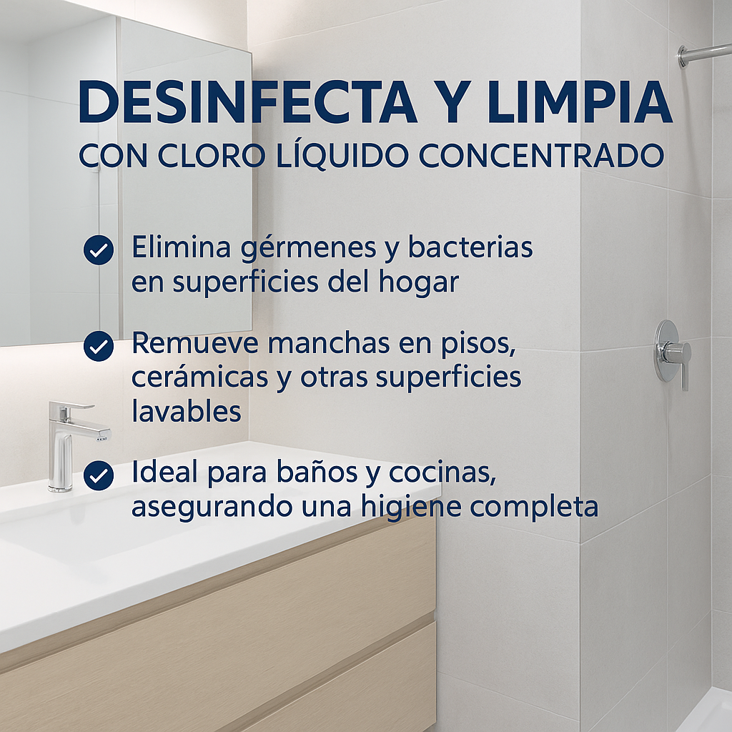 Cloro Liquido Concentrado Al 5% 5L Vapohouse