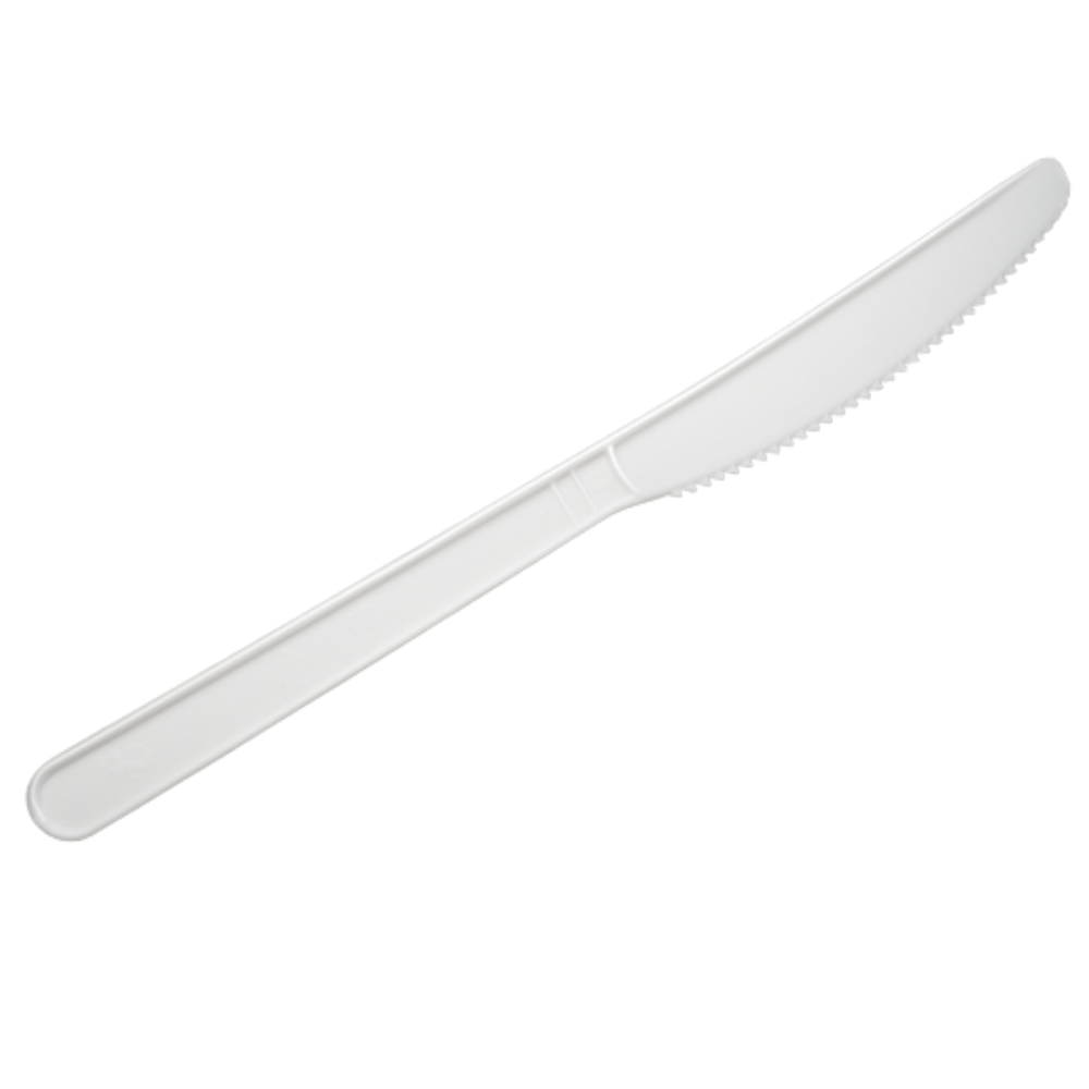 Cuchillo Blanca Plastica Pla Desechable 100u Vanni