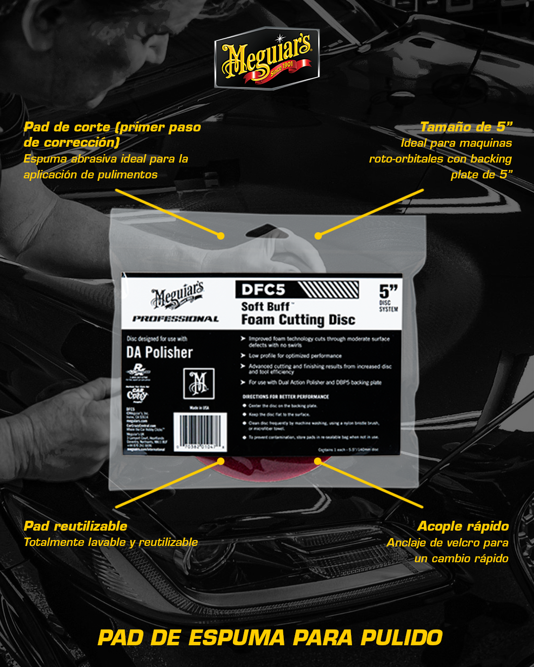 Bonete De Esponja Da Foam Cutting disc 5 (DFC5) Meguiar’s