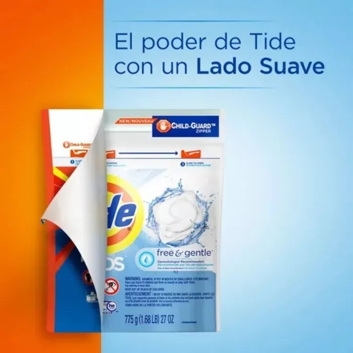 Detergente Capsulas Tide Pods 16u Free & Gentle