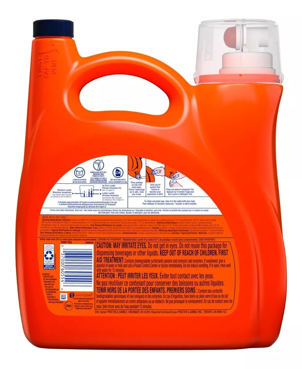 Detergente Liquido Orange Concentrado 125ld 3,69lt Tide