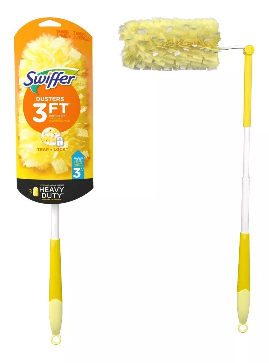 Kit Plumero Mango Retractil + 3 Repuestos Swiffer