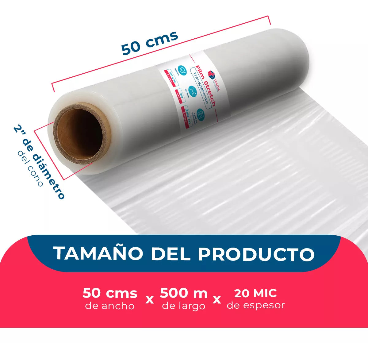 Rollo Film Paletizar 500Mts 20 mic Vanni