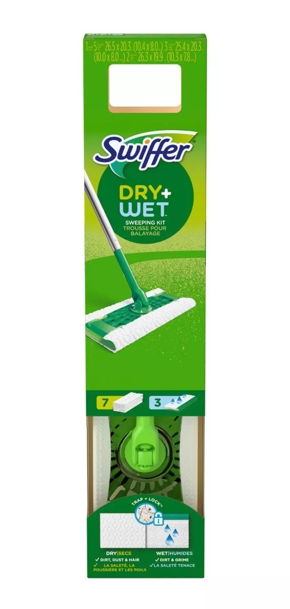 Kit Mopa Plana Starter + 10 Recargas Swiffer