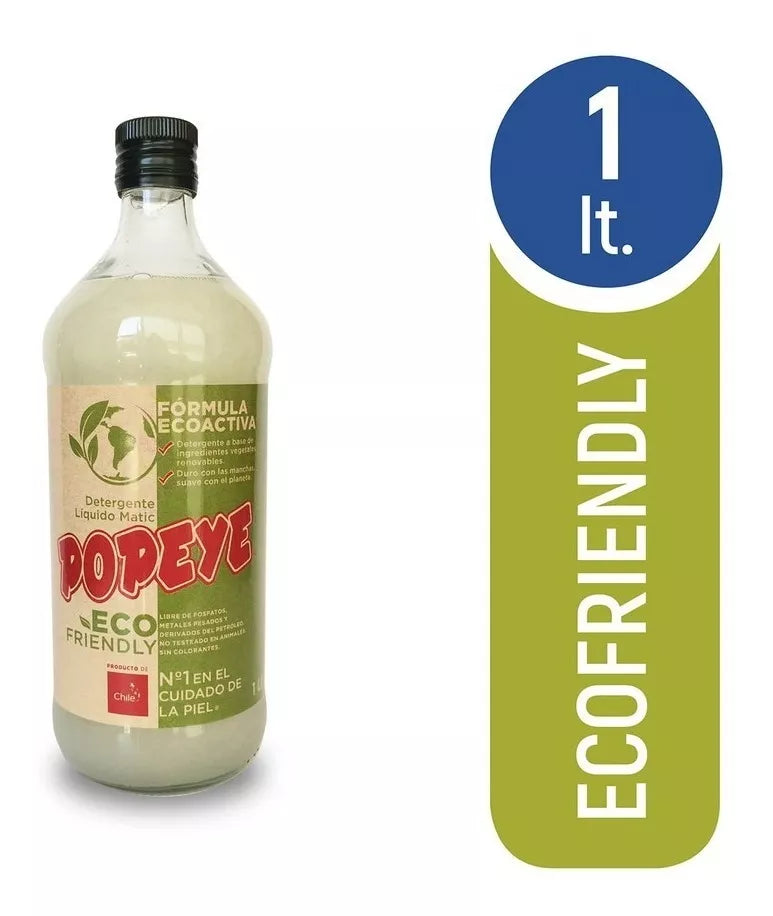 Detergente Liquido Popeye Eco Friendly 1L Botella