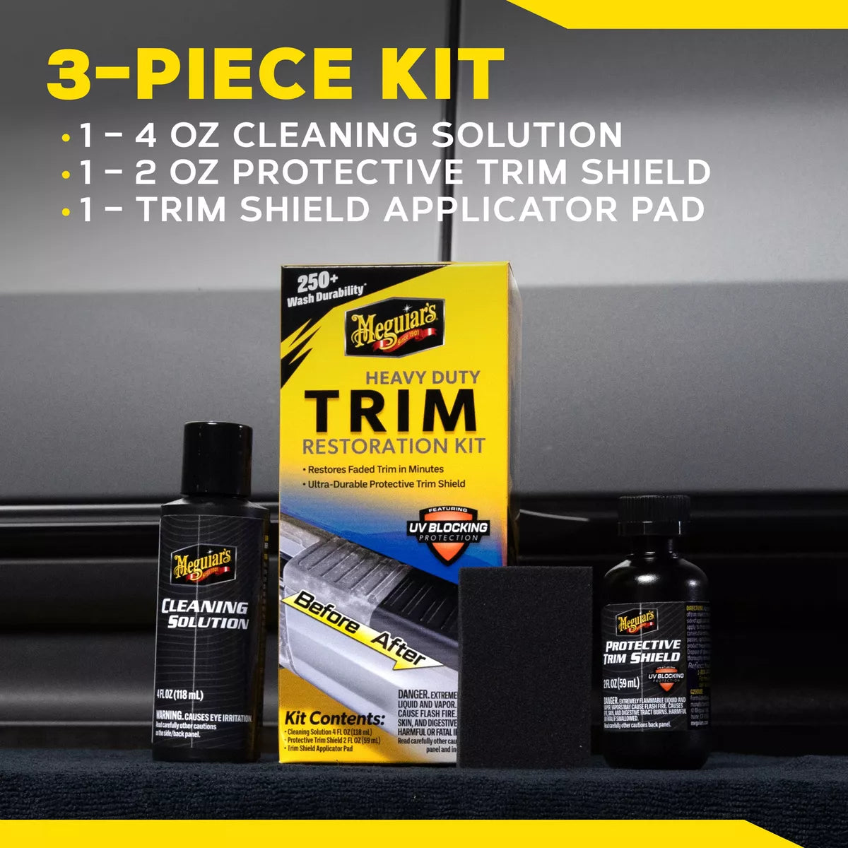 Restaurador Molduras Defensas Plasticos Heavy Duty Trim Kit (G250100) Meguiar’s