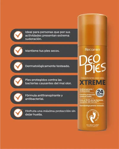 Talco Para Pies Recamier Xtrem Spray 260ml Deo Pies