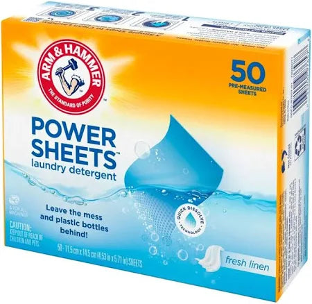 Detergente En Laminas Power Sheet 50ct Arm Hammer
