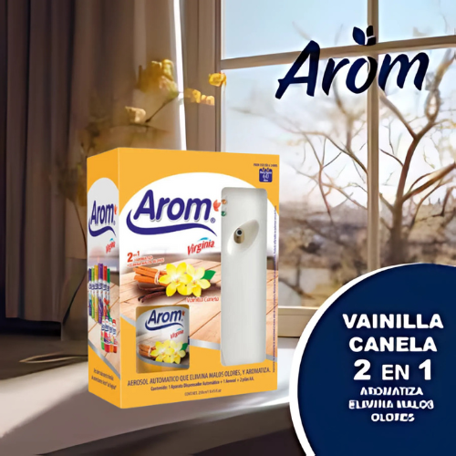 Aromatizante Ambiental + Dispensador Vainilla Canela 250cm Arom