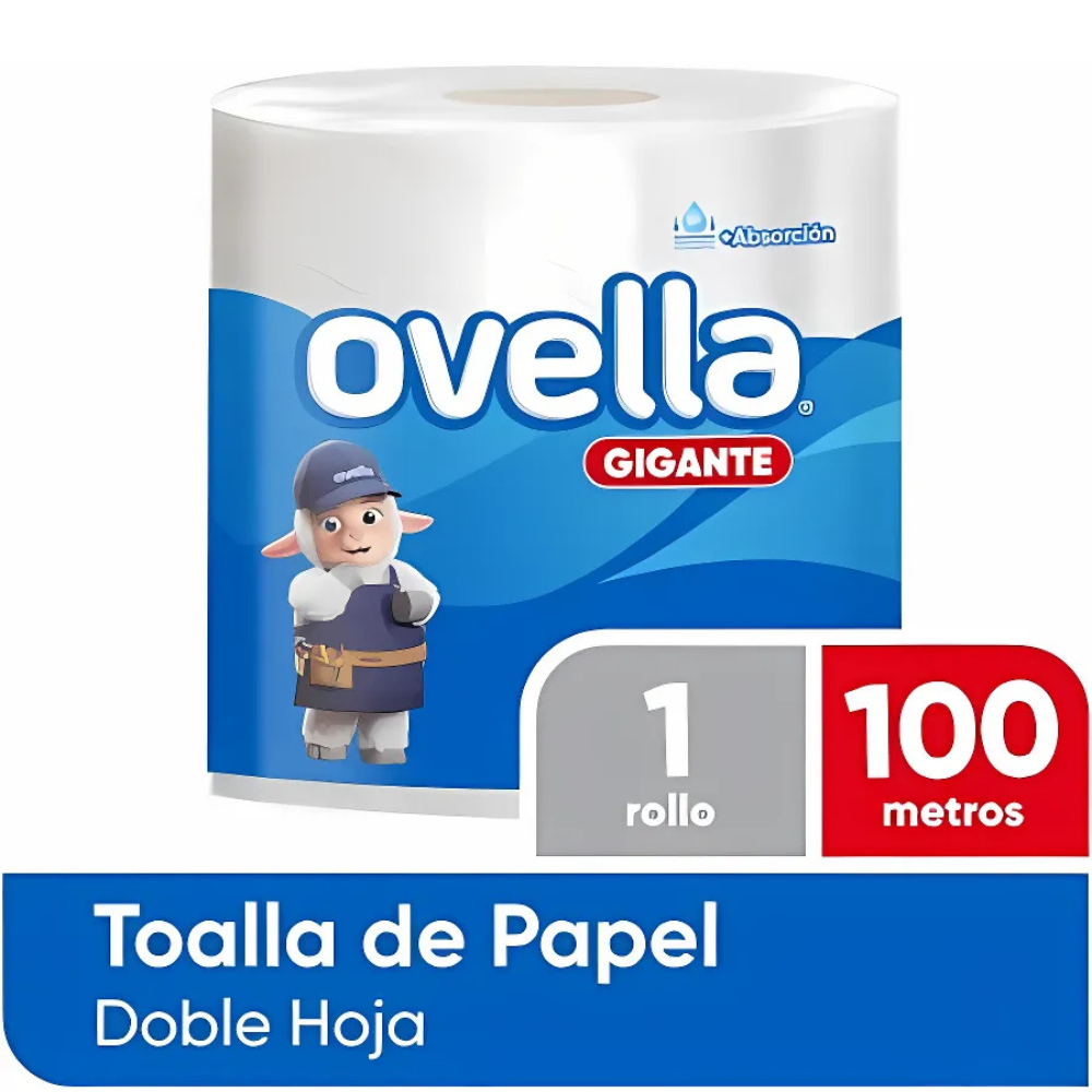 Toalla De Papel Doble Hoja Gigante 100m 1 Rollos Ovella