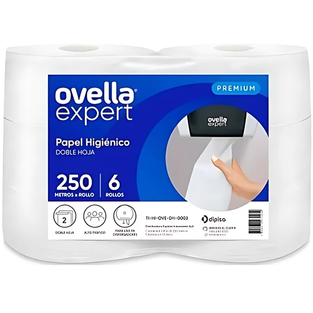 Papel Higiénico Doble Hoja 250m 250m 6 Rollos Ovella