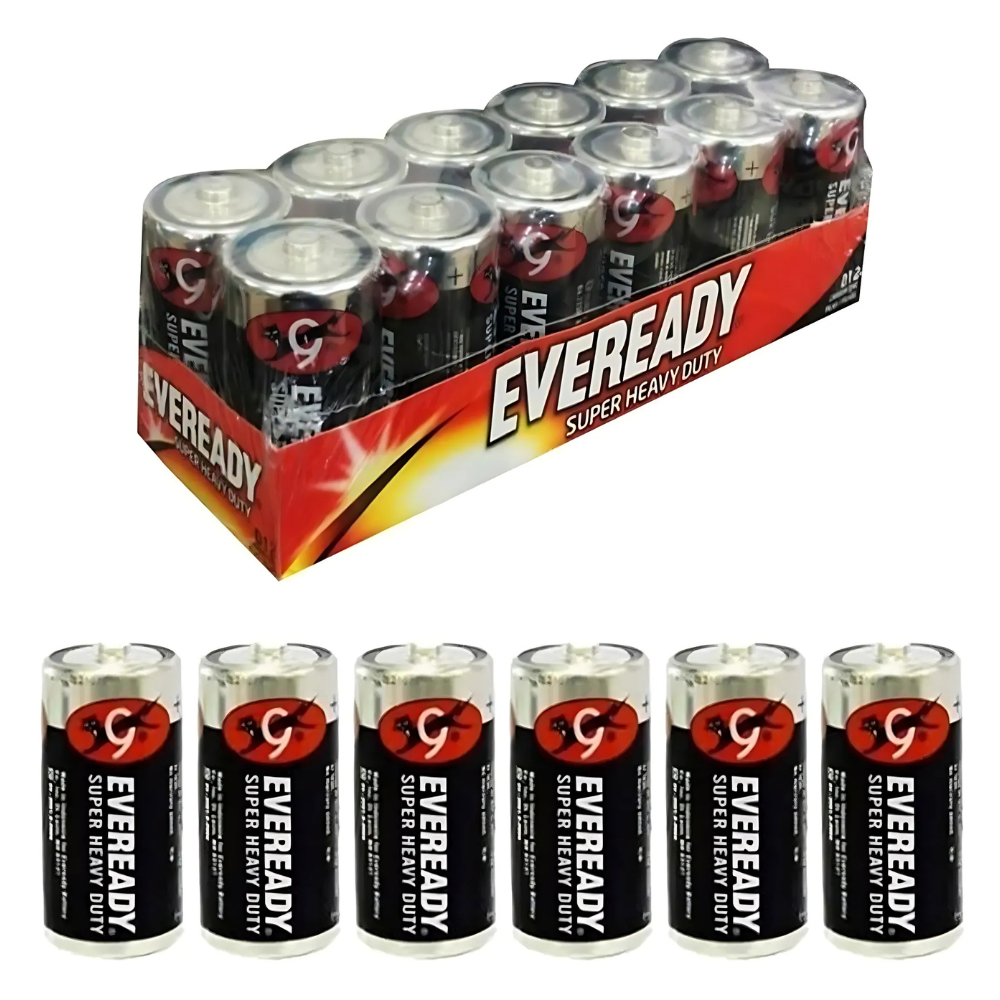 Pack 12 Pilas Carbon Super Heavy 1.5 V D2 1u Eveready
