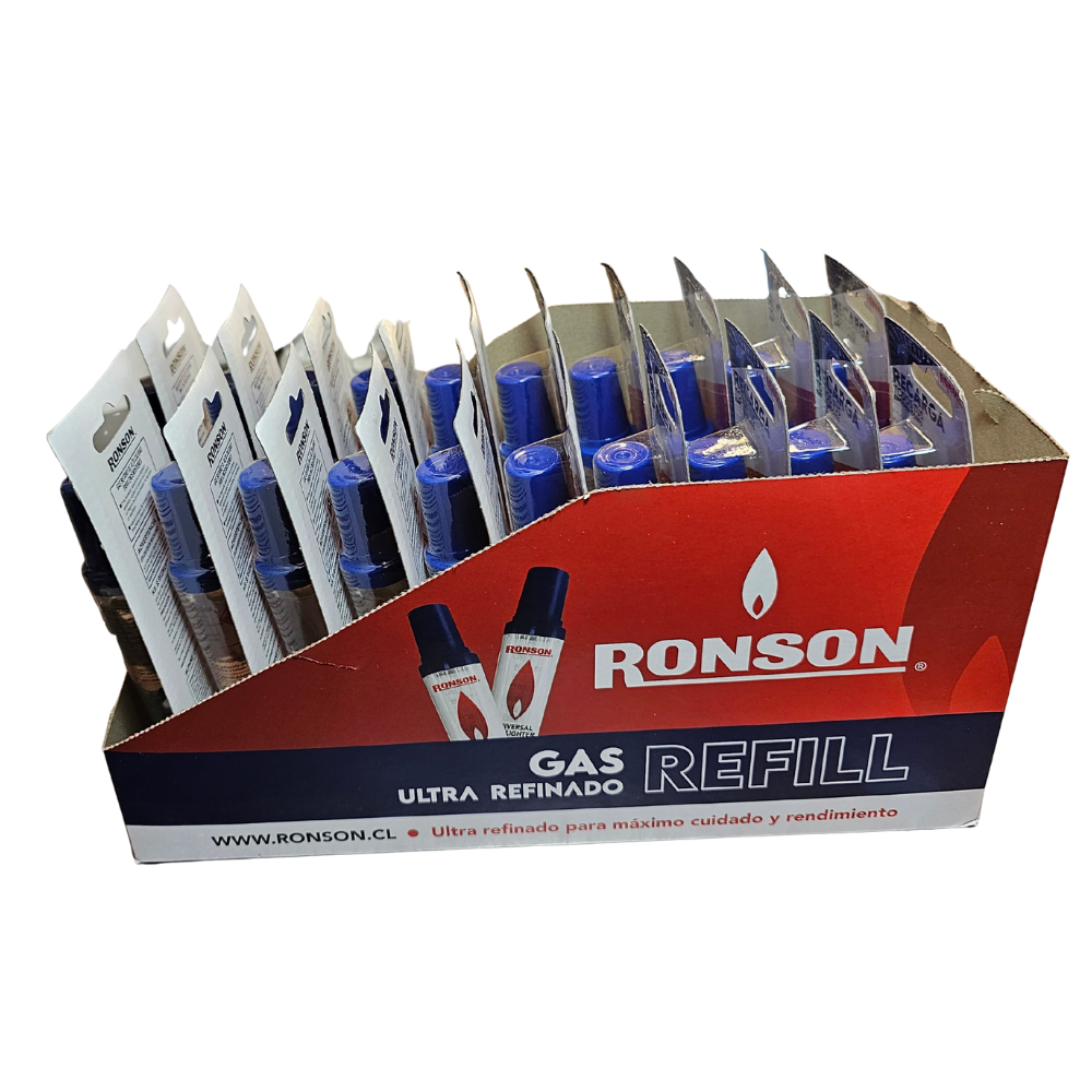 Pack 20u Recarga Encendedor Gas Butano Mini 18ml 1un Ronson