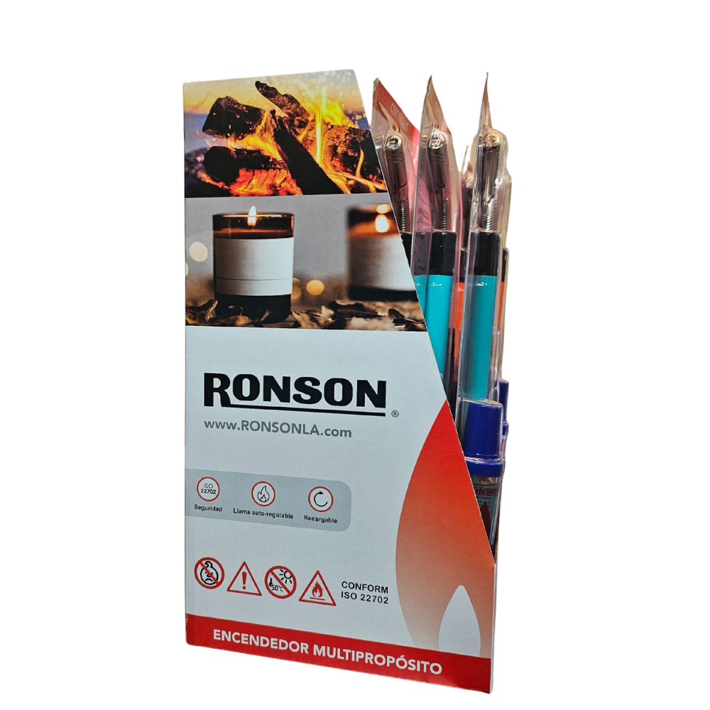 Pack 12u Pack Encendedor Cocina Tubo Flexible + Slim + Gas Ronson