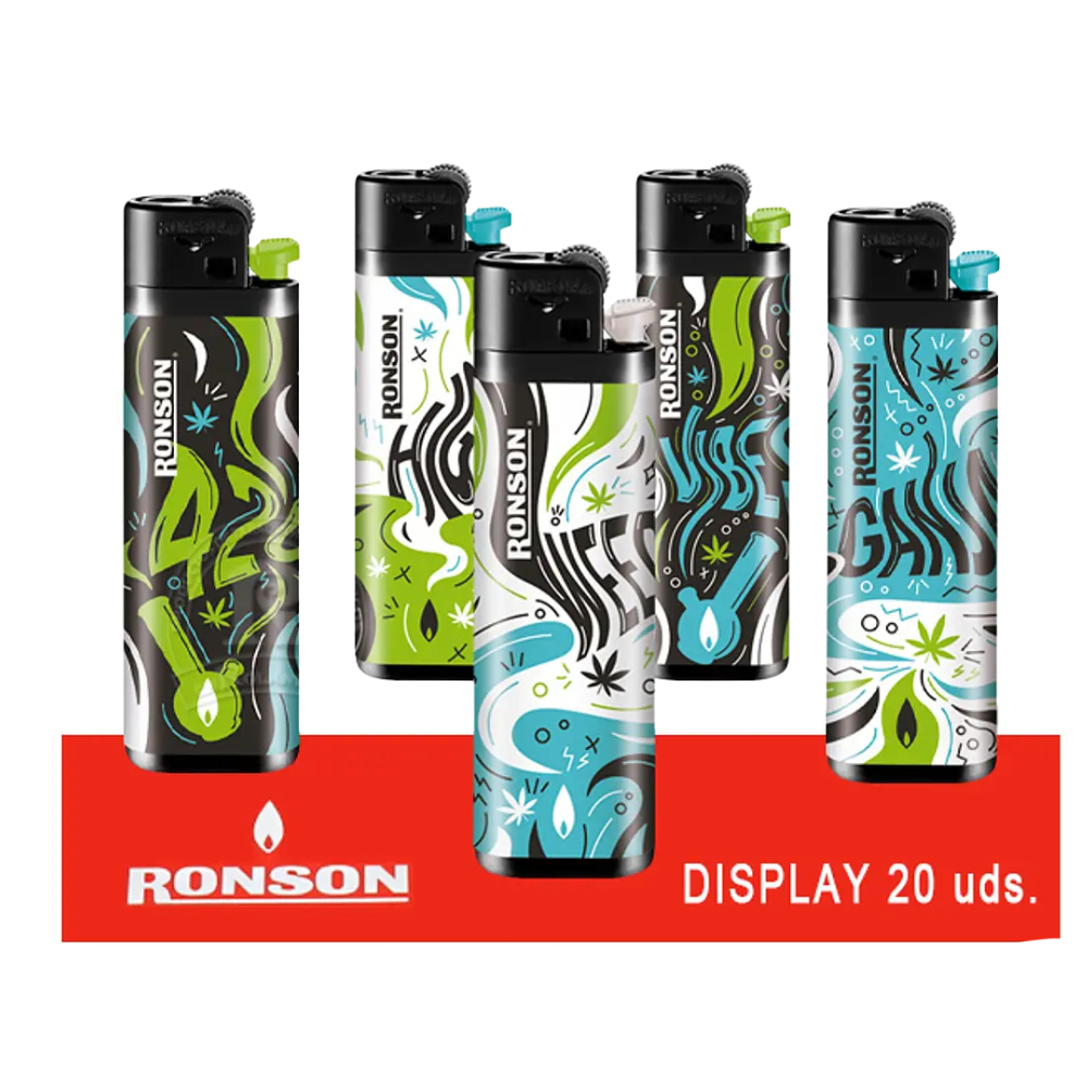 Pack 20u Encendedor Colourlite Hippie 1un Ronson