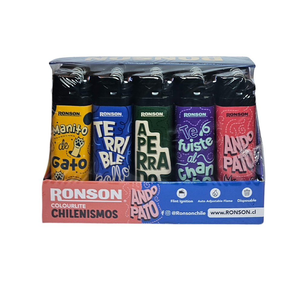 Pack 20u Encendedor Colourlite Chilenismo 1un Ronson
