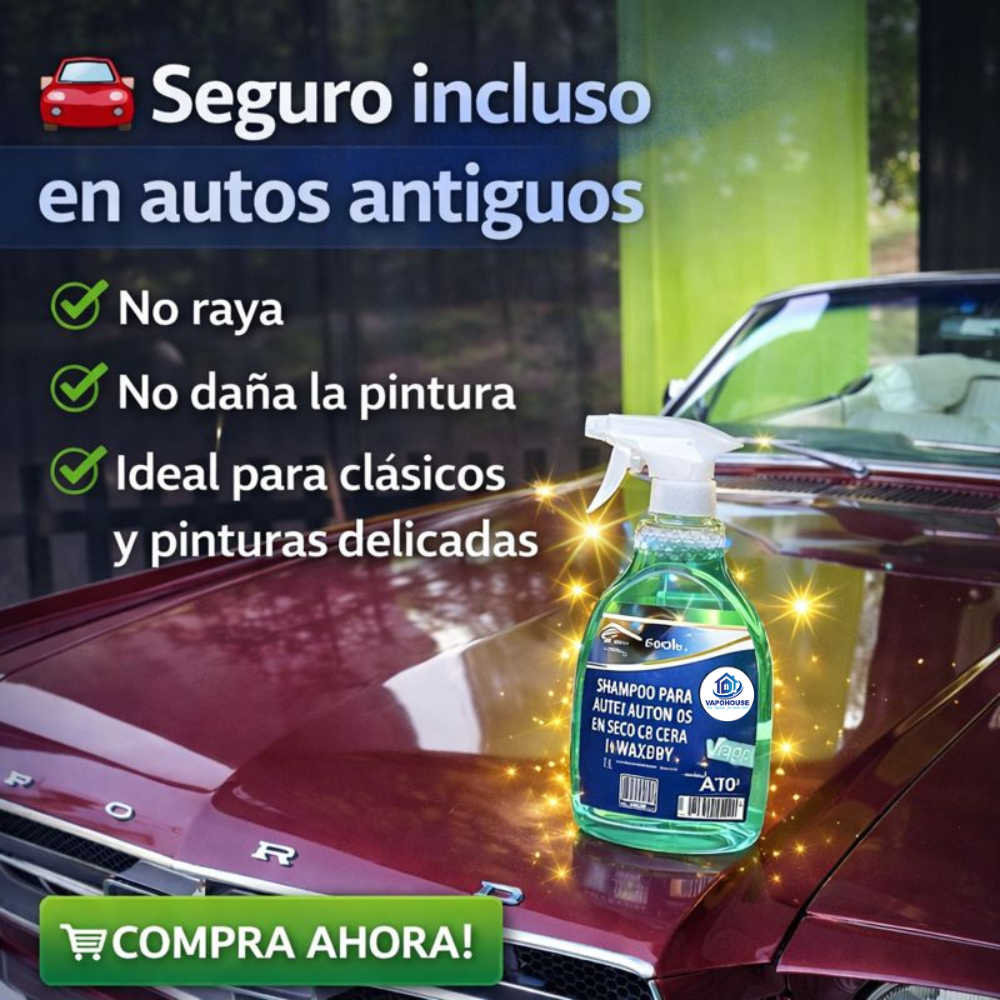 Shampoo Para Autos En Seco Con Cera Ato Waxdry 1L Vapohouse
