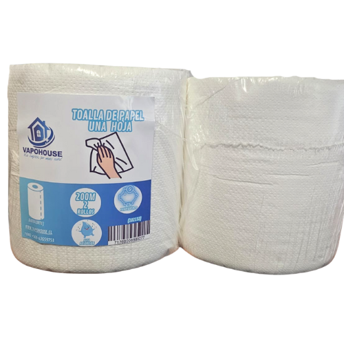 Toalla De Papel Una Hoja Autocorte 200m 2 Rollos (102132) Vapohouse
