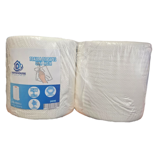 Toalla De Papel Una Hoja 250m 2 Rollos (102104) Vapohouse