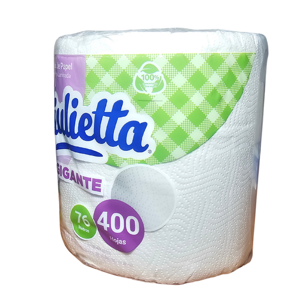 Toalla De Papel Doble Hoja 400 cortes 20x19cm 1 Rollos Giulietta