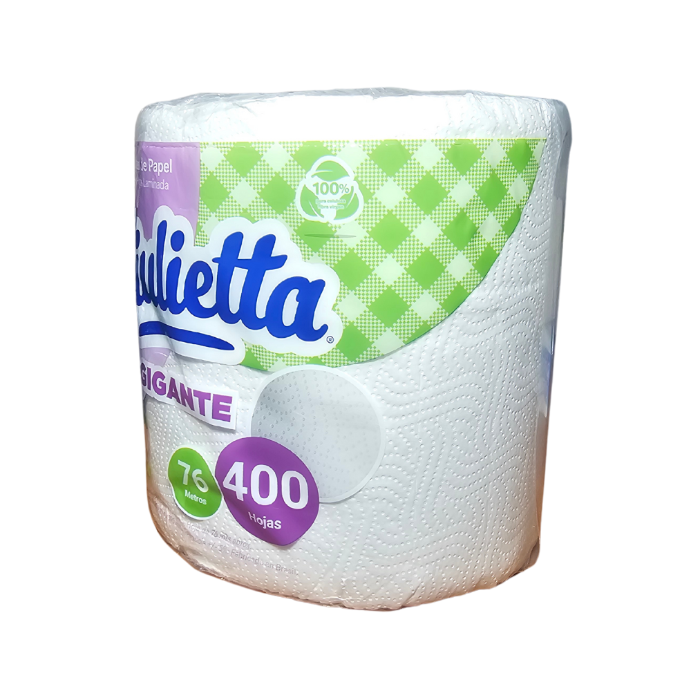 Toalla De Papel Doble Hoja 400 cortes 20x19cm 1 Rollos Giulietta