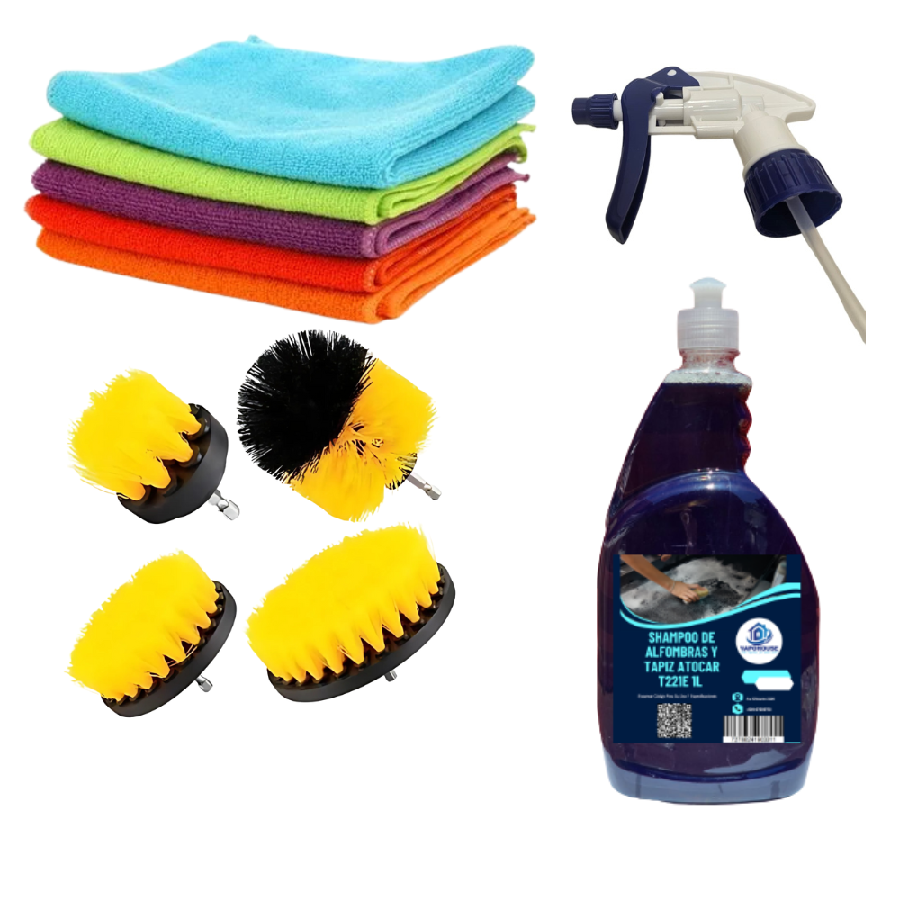 Kit de Limpieza de Tapices, Alfombras y Vehículos 1L Vapohouse
