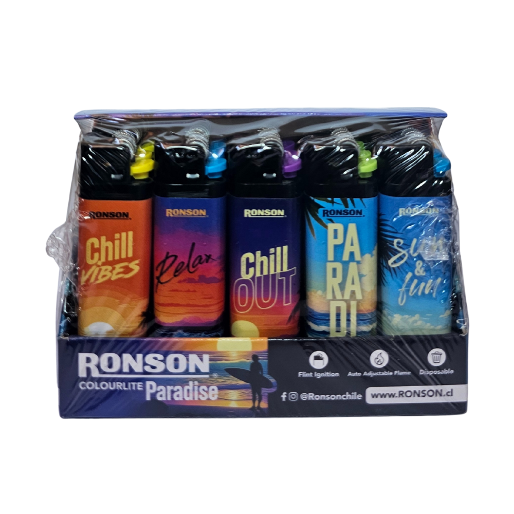 Pack 20u Encendedor Colourlite Paradise 1un Ronson