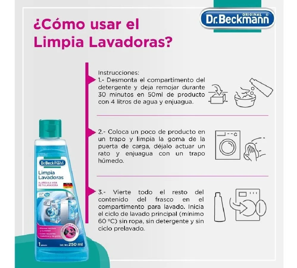 Limpia Lavadora 250ml Dr.Beckmann