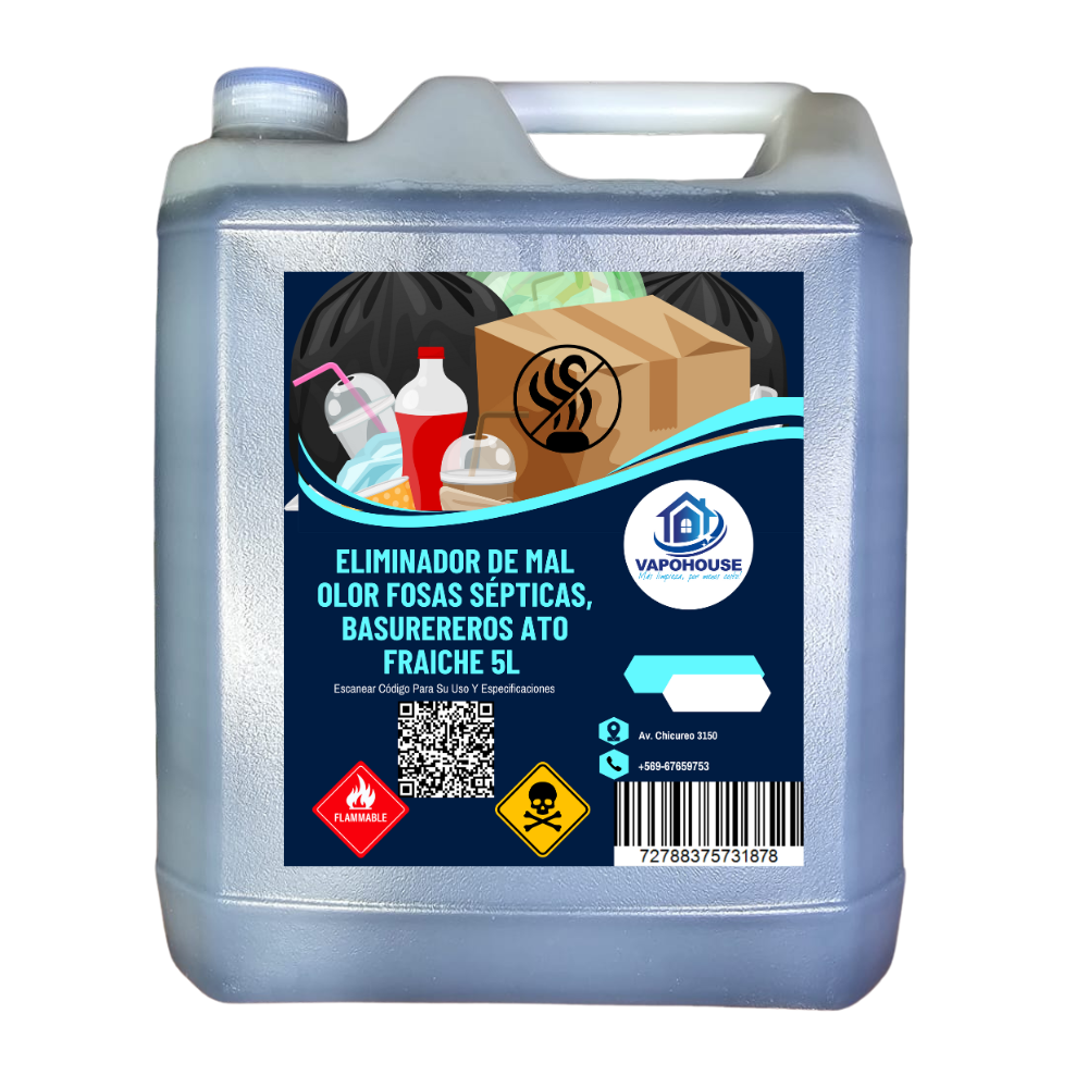 Eliminador De Mal Olor Fosas Sépticas, Basurereros Ato Fraiche 5L Vapohouse