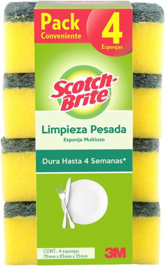 Esponja Lisa Clasica 4u Scotch Brite