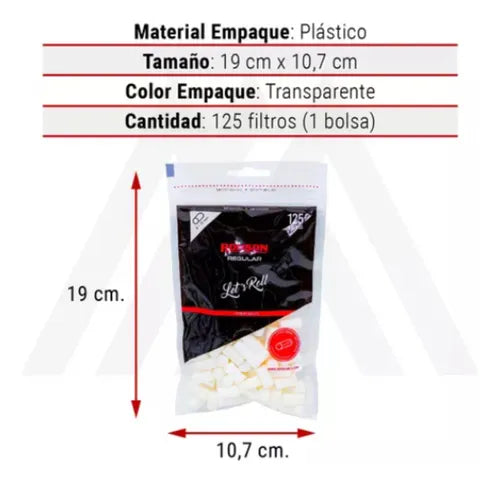 Filtro cigarro Regular 8 x 15mm 125u Ronson