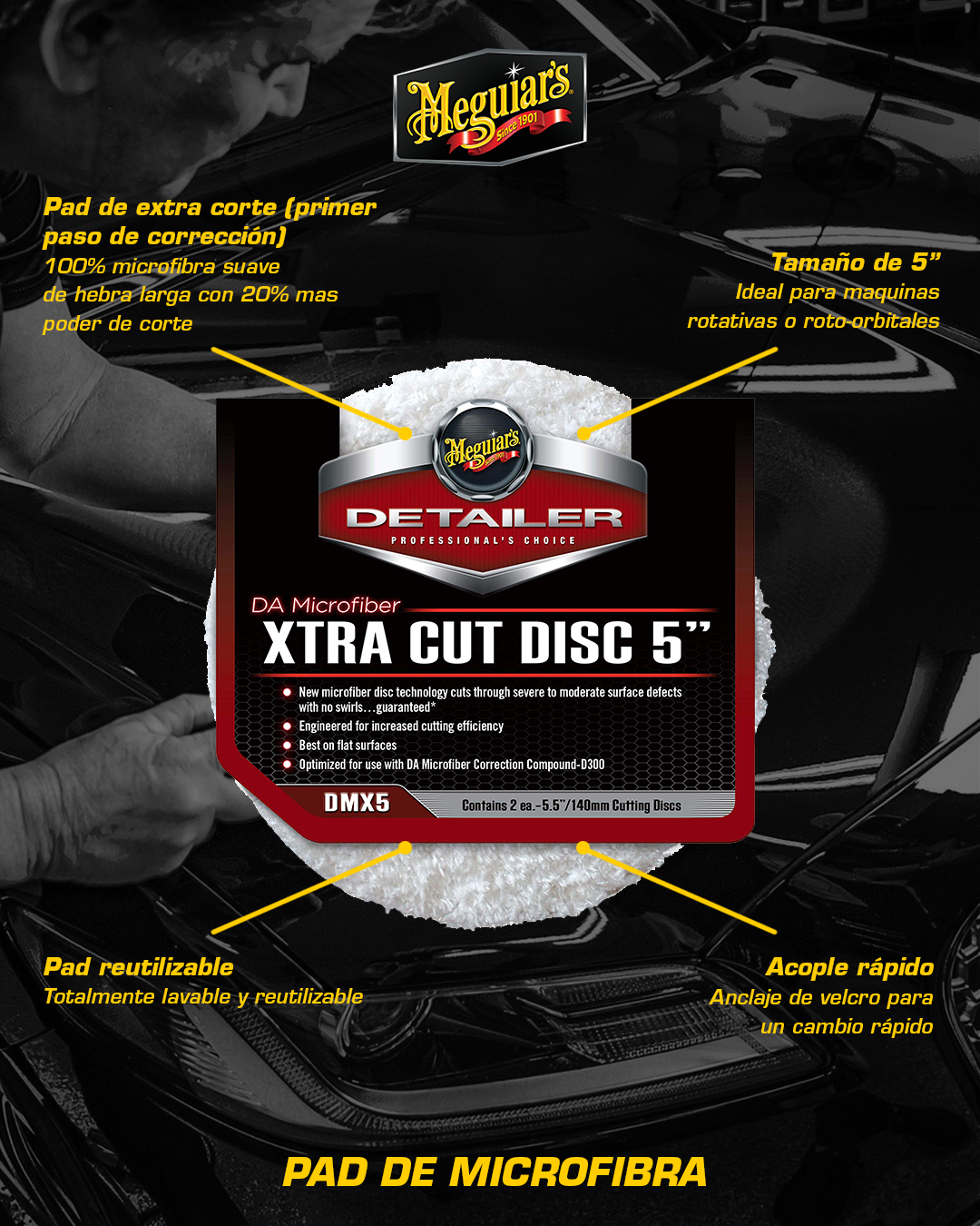 Bonete Microfibra Corte Xtra Cut 5 (DMX5) Meguiar’s