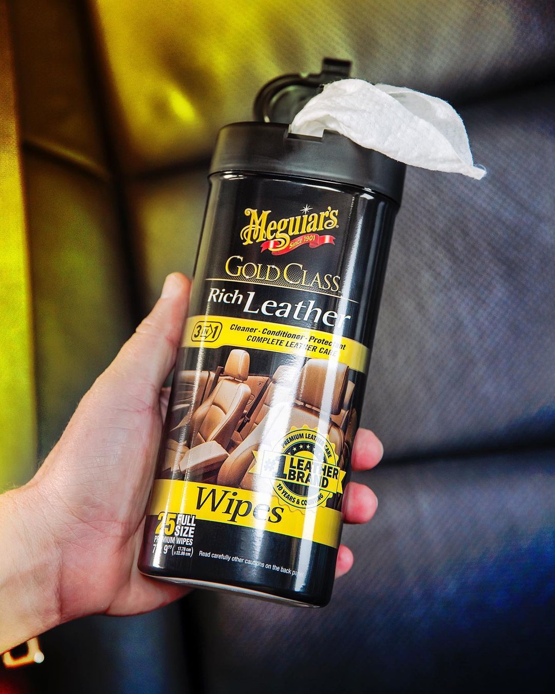 Toallitas Limpiadoras de Cuero Gold Class Rich Leather Wipes 25u · Meguiar's (G10900)