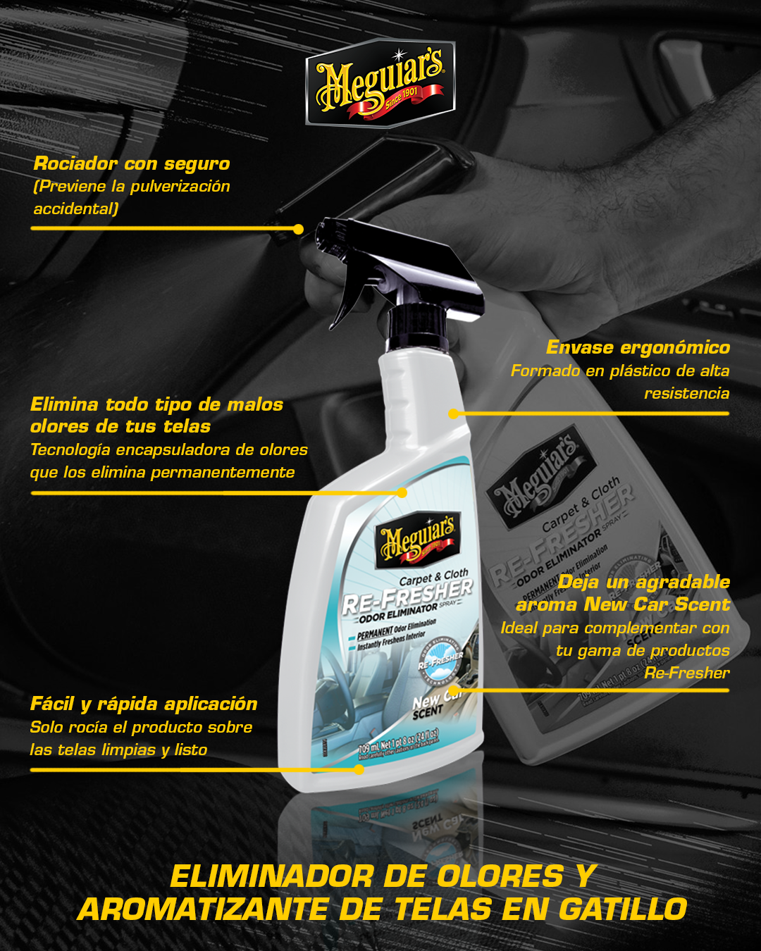 Aromatizante Para Autos Carpet & Cloth Refresher 709ml (G180724) Meguiar’s