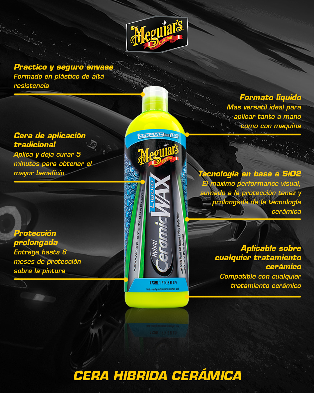 Cera Para Auto Hybrid Ceramic Liquid Wax 473ml (G200416) Meguiar’s