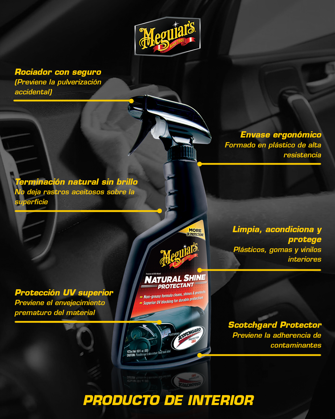 Limpieza Interior Natural Shine Protectant 475ml (G4116) Meguiar’s