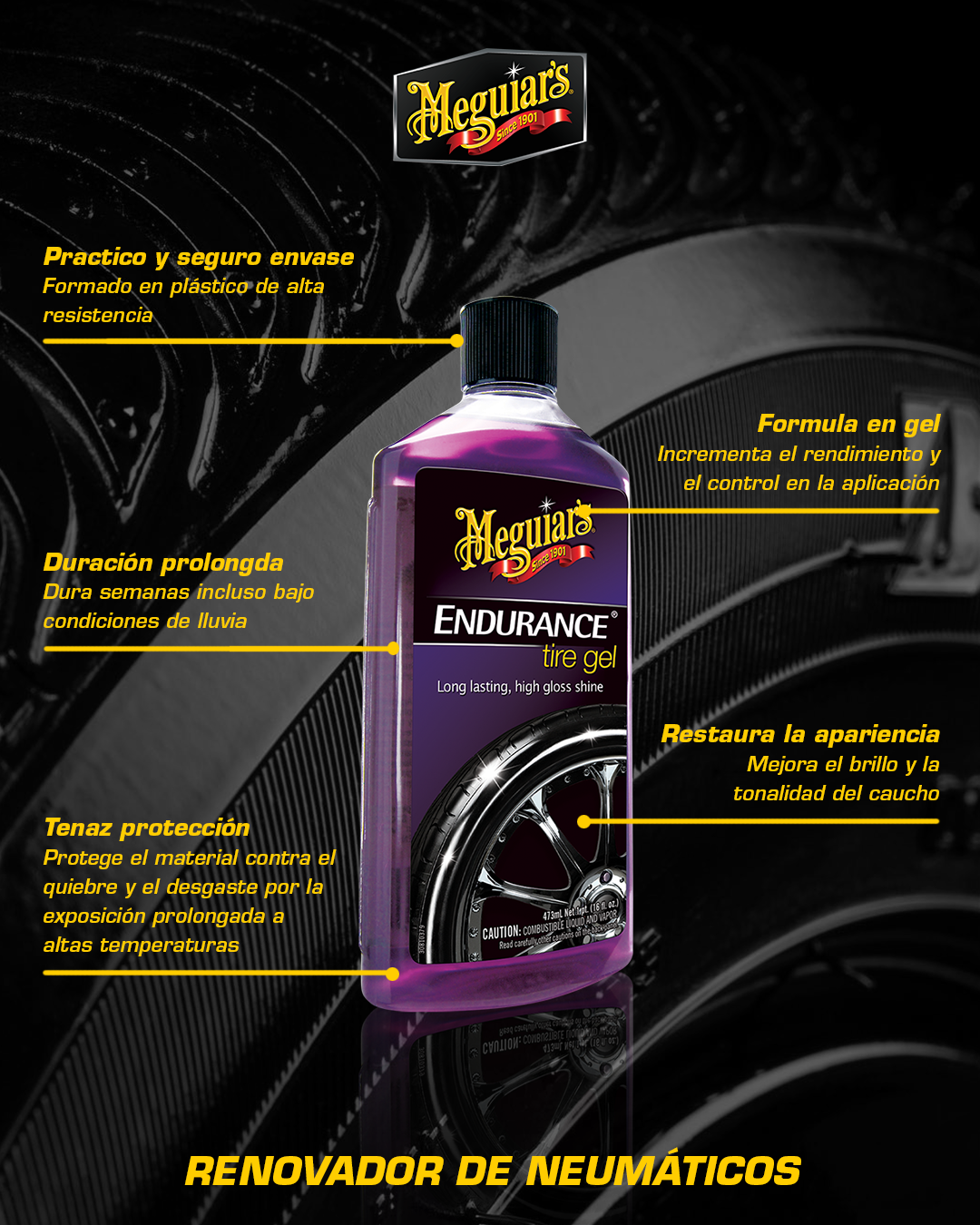 Renovador De Neumaticos Endurance Tire Gel 473ml (G7516) Meguiar’s